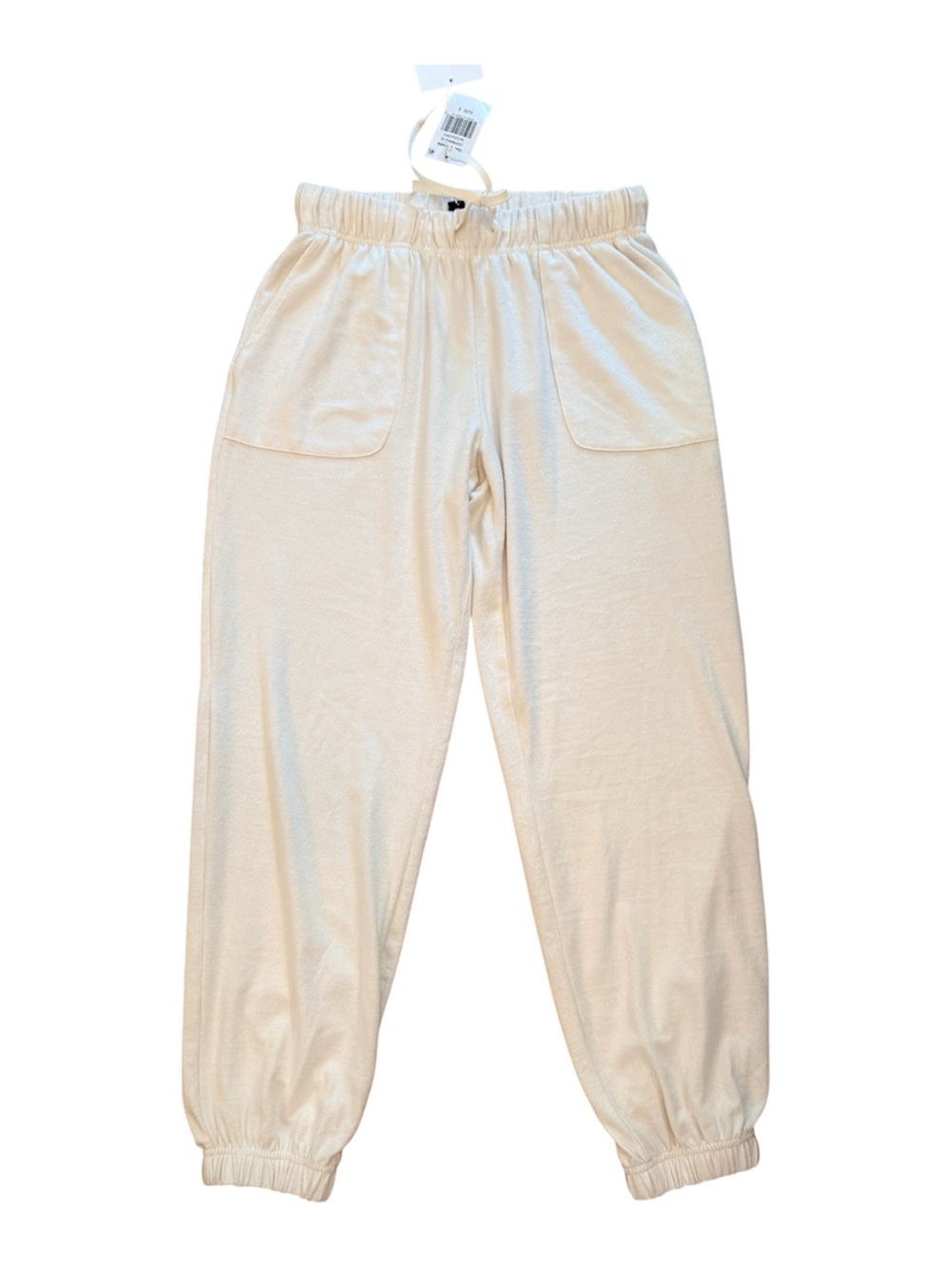Oak & Trellis Soft Knit Jogger Pants Ivory Size Small NWT Cozy Lounge